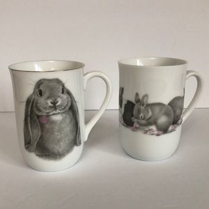 Bundle Of Two Vintage Japan Otagiri Jonah’s Workshop Bunny Rabbit Coffee Mugs